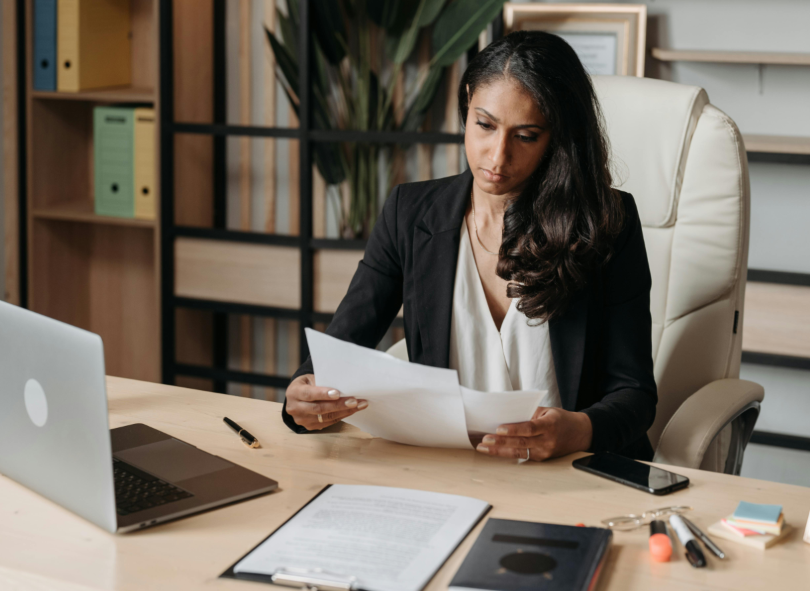 lawyer working at desk